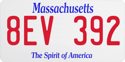 MA license plate 8EV392