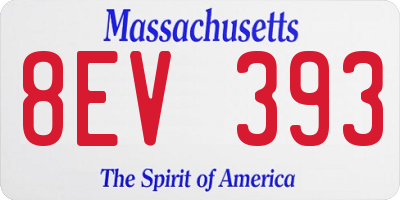 MA license plate 8EV393