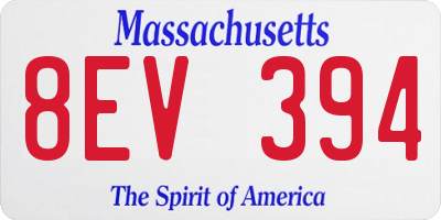 MA license plate 8EV394