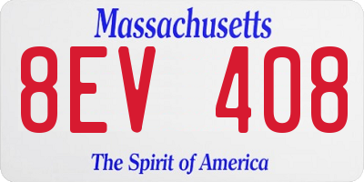 MA license plate 8EV408