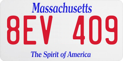 MA license plate 8EV409