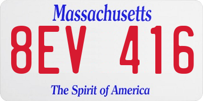 MA license plate 8EV416