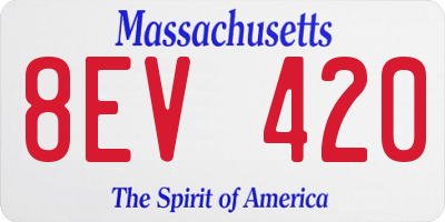 MA license plate 8EV420