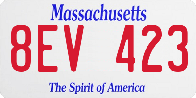 MA license plate 8EV423