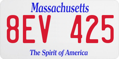 MA license plate 8EV425