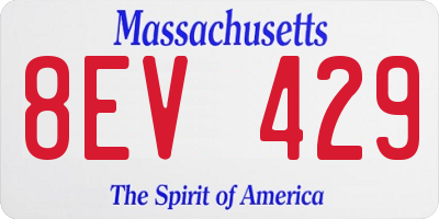 MA license plate 8EV429