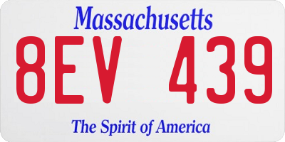 MA license plate 8EV439