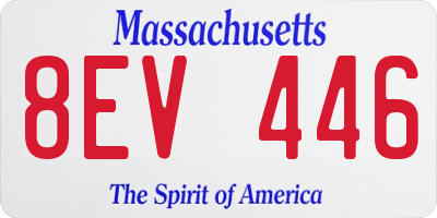 MA license plate 8EV446