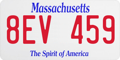 MA license plate 8EV459