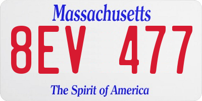 MA license plate 8EV477