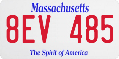 MA license plate 8EV485