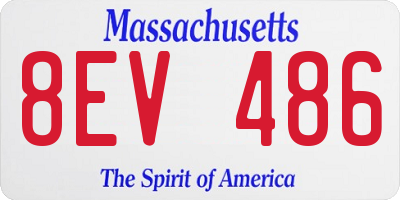 MA license plate 8EV486