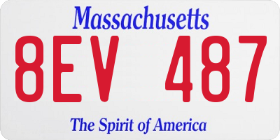 MA license plate 8EV487