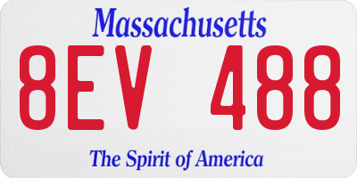 MA license plate 8EV488