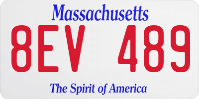 MA license plate 8EV489