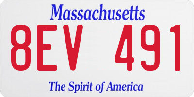 MA license plate 8EV491