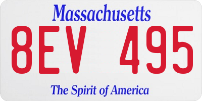 MA license plate 8EV495