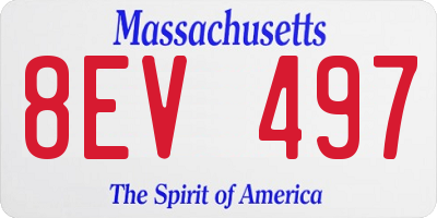 MA license plate 8EV497