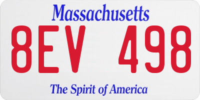 MA license plate 8EV498