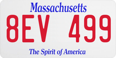 MA license plate 8EV499