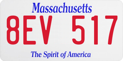 MA license plate 8EV517