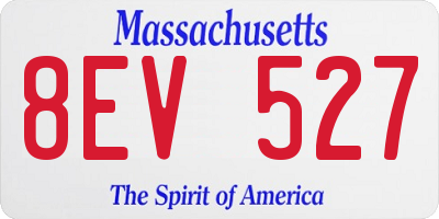 MA license plate 8EV527