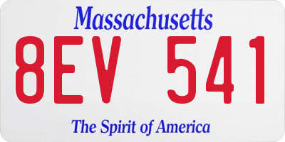 MA license plate 8EV541