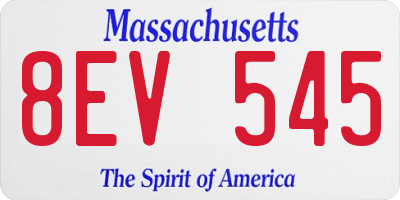 MA license plate 8EV545