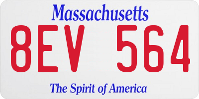 MA license plate 8EV564