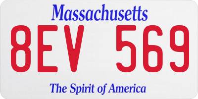 MA license plate 8EV569