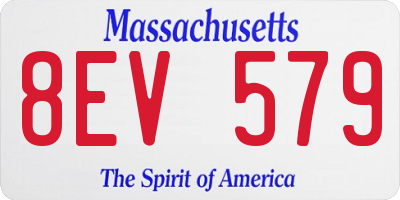 MA license plate 8EV579