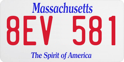 MA license plate 8EV581