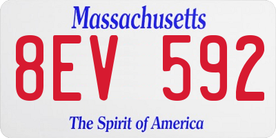 MA license plate 8EV592