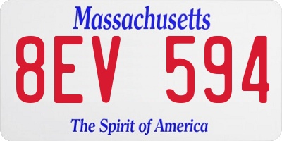 MA license plate 8EV594