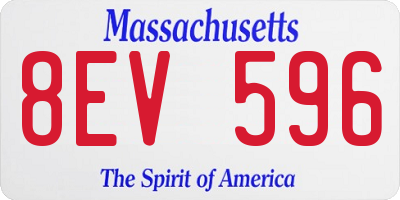 MA license plate 8EV596