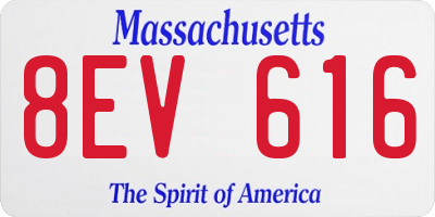 MA license plate 8EV616