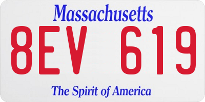 MA license plate 8EV619