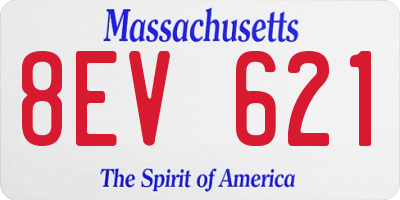 MA license plate 8EV621
