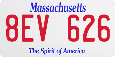 MA license plate 8EV626