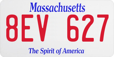 MA license plate 8EV627