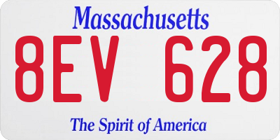MA license plate 8EV628