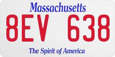 MA license plate 8EV638