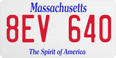 MA license plate 8EV640
