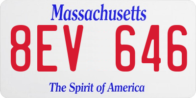 MA license plate 8EV646