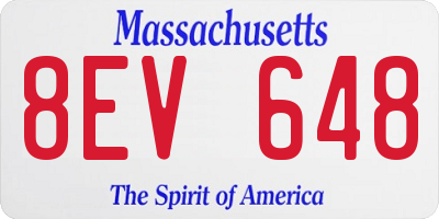 MA license plate 8EV648