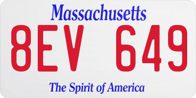 MA license plate 8EV649