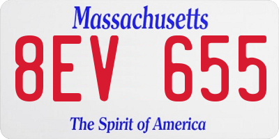 MA license plate 8EV655