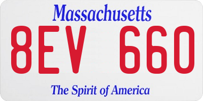MA license plate 8EV660