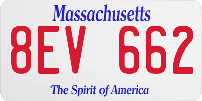 MA license plate 8EV662
