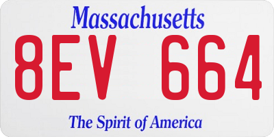 MA license plate 8EV664